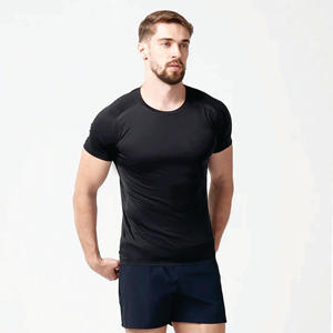 Shorts de course décontractés pour hommes en coton 100% avec couture latérale noire et logo personnalisé - Product Image 1