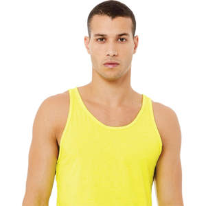 ตะเข็บด้านข้างขายปลีกพอดี100% Airlume หวีและแหวนปั่นฝ้าย32เดี่ยว4.2ออนซ์นีออนสีเหลืองถังเสื้อ Unisex - Product Image 4