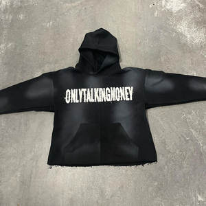 เสื้อมีฮู้ดผ้าฝ้ายผสมซีดกันแดดวินเทจทรงโอเวอร์ไซส์แบบกำหนดเอง - Product Image 4