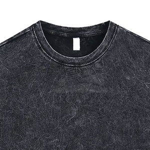 2023 dernière conception sur mesure hommes lavage à l'acide surdimensionné t-shirt décontracté demi manches personnaliser Logo hommes t-shirt - Product Image 3