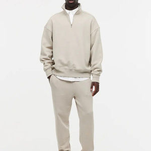 Sweat-shirt d'hiver 100% coton à demi-fermeture éclair pour hommes de haute qualité avec pull à col montant personnalisé - Product Image 2