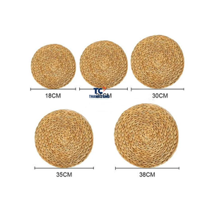 HOT SELLING Natural Round Braided <b>Seagrass</b> Mat Straw Woven Water Hyacinth <b>Placemats</b> for Dining Table -sgp01 - Product Image 6