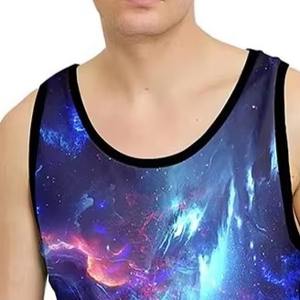 High Quality Men's Training Gym Wear Tank Tops Breathable Slim Fit Quick Dry Eco-Friendly Plaid Pattern Heat-Transfer Printed - Product Image 6