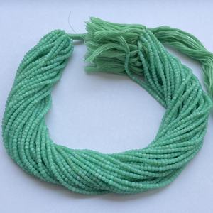 Caja de cubo de piedra de crisoprasa verde Natural de 2mm y 3mm, hebras de cuentas de piedras preciosas facetadas para fabricación de joyas de mayorista, collar DIY - Product Image 4