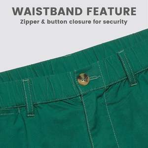 Shorts décontractés en coton pour homme, coupe classique, taille élastique avec plusieurs poches, pour un usage quotidien, marche, tenue d'été - Product Image 3