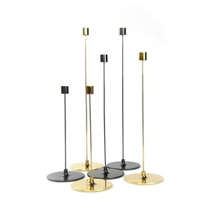 Bougeoirs en aluminium couleur or Lot de 3 bougeoirs de tailles différentes pour accessoires de décoration de mariage - Product Image 5
