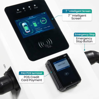Cargador de Vehículos Eléctricos de Nivel 2 de 44 kW, Estación de Carga Rápida Comercial, Cargador Inteligente OCPP para Automóviles, 22 kW Tipo 2, 4G, 7 kW Monofásico