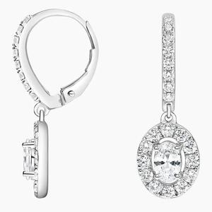 Suministro directo de fábrica Pendientes de gota chapados en platino Joyas de diamantes para regalo de boda para damas Proveedor de EE. UU. - Product Image 1