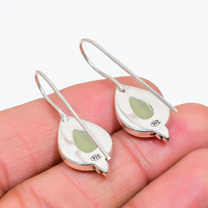 คุณภาพสูง925เงินสเตอร์ลิงต่างหูห้อย prehnite สไตล์น่ารักคลาสสิกใหม่สำหรับงานเลี้ยงเครื่องประดับของขวัญสำหรับเธอ - Product Image 4