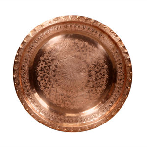 Assiette de présentation en cuivre antique, écologique, 100 pièces, vente chaude, vaisselle de mariage en métal, assiettes et plats en gros - Product Image 3