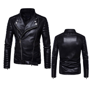 Wholesale Men Genuine Premium Leather Slim Fit Biker Style Winter Fashion Motorcycle <b>Jacket</b> Windproof <b>Waterproof</b> Sheep Stand - Product Image 1