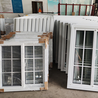 Ventanas Modernas y Duraderas con Rejilla de Diseño en UPVC, Doble Vidrio, Resistentes a Impactos, para Casas, Ventana Corredera de PVC Exterior Nórdica Personalizada