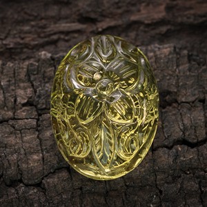 Bijoux de qualité citron Quartz pierre précieuse main-moghol sculpté ovale coupe pierre jaune naturelle 100 pièces en vrac bijoux à bricoler soi-même faisant divers - Product Image 1