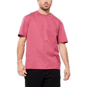 100% coton surdimensionné col rond à manches courtes T-Shirts pour hommes respirant coupe ample bouffée impression Streetwear Plus lettre peignée - Product Image 2