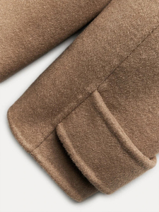 2023 Korean Fashion Double Breasted Wool & Blends Coat Loose Casual Custom Long Coat <b>with</b> Linen <b>Lining</b> Waterproof - Product Image 4