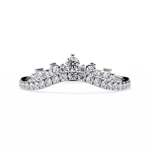 OMKAR JEWELS Bague en zircon certifiée IGI 0,40 carats, or blanc de luxe pour femme, platine gravée, bande élégante pour fiançailles - Product Image 3