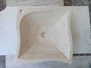 Fregadero de forma Irregular de travertino moderno de lujo, lavabo hecho a mano, resistente al fuego, función segura, revestimiento de pared de baño, Hotel - Product Image 5