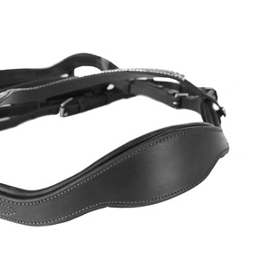 Brida anatómica con banda para cejas de cristal, venta al por mayor, nueva brida de cuero para filete de caballo de alta calidad en negro - Product Image 2