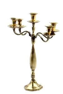 Soportes de vela de cinco brazos de aluminio La plata se llama candelabro Los candelabros son un tipo de soporte de vela que tiene múltiples brazos - Product Image 2