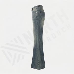 Pantalons en jean pour femmes, respirants, décontractés, taille haute, pattes d'éléphant, skinny, stretch, longueur cheville, jambe droite, denim, mode automne-hiver - Product Image 3