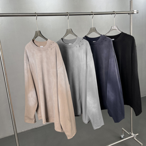 Camisetas Extra Grandes para Hombre de Marca Propia, 100% Algodón, 220 Gramos, Mangas Regulares, Estilo Hip Hop, Transpirables, Ropa Urbana - Product Image 2