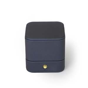 Vintage Dark Blue <b>Proposal</b> <b>Ring</b> <b>Box</b> by Jeulia-Elegant Square Jewelry <b>Box</b> for Wedding - Product Image 5