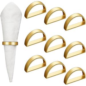 Vente en gros de ronds de serviette en métal pour mariage, événement, dîner, décoration de table, porte-serviettes dorés faits à la main - Product Image 1