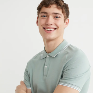 Camiseta de Manga Corta para Hombre, Estilo Casual de Negocios, Diseño Sólido, a la Moda, Tejido a Cuadros - Product Image 3