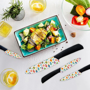 Ensemble de couteaux de cuisine en céramique professionnel de haute qualité, 4 pièces, en plastique, passe au lave-vaisselle - Cadeau pour Noël 2026, saison des fêtes - Product Image 4