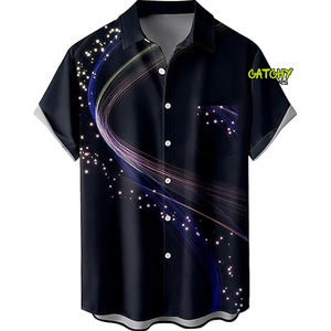 เสื้อเชิ้ตฮาวายสำหรับผู้ชายเสื้อชายหาดแขนสั้น2024ออกแบบได้เองเสื้อเชิ้ตฮาวายสำหรับผู้ชายฤดูร้อนรีสอร์ท - Product Image 3