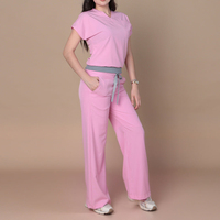 YUHONG – Nouveaux ensembles de tenues médicales confortables et élégants pour femmes, col en V, manches courtes, pantalon large, pour hôpital