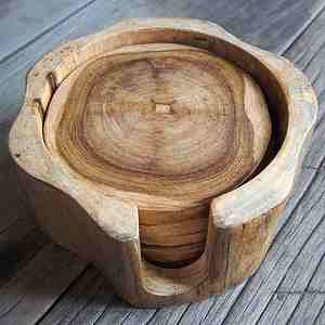 Sous-verres en bois de noyer et de sheesham faits à la main, design personnalisé, qualité supérieure durable - Product Image 2