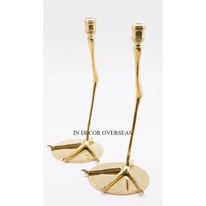 Lot de 3 bougeoirs de table en métal de haute qualité, de qualité exclusive, en plaqué or, pour centre de table, prix impressionnant - Product Image 6