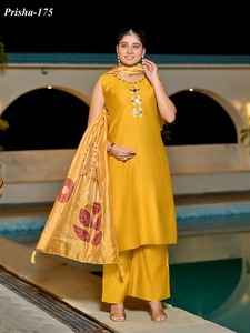 Traje Rangoli de Seda de 3 Piezas con Interior y Dupatta Digital, Elegante Atuendo Étnico para Bodas, Fiestas y Festivales - Product Image 4