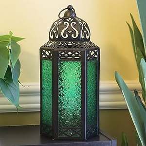 Lanterne marocaine de meilleure qualité fabriquée à la main en métal avec verre coloré Nouveaux modèles pour la décoration de la maison pour Noël - Product Image 1