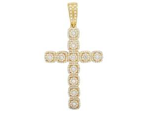 Personnalisez le pendentif croix glacé de luxe avec diamant Moissanite en argent S925 Bijoux en diamant - Product Image 1