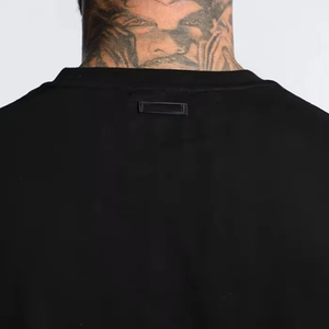 Camiseta para hombre de aspecto cómodo, camiseta suave de tela a base de algodón de gran tamaño con hilo alto - Product Image 2