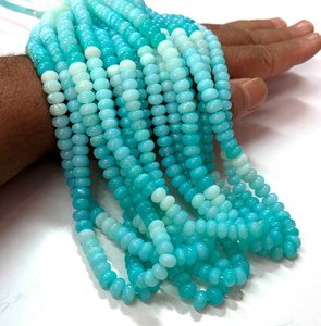 ลูกปัดโอปอลสีน้ำเงินทะเลทรงรอนเดลล์ผิวเรียบสำหรับทำสร้อยข้อมือ สร้อยคอ เครื่องประดับสไตล์ชายทะเล ปี 2026 - Product Image 2