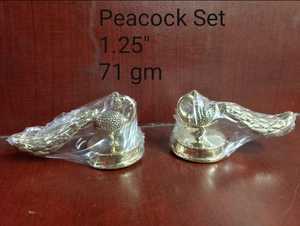 งานฝีมือโลหะชุดตกแต่งนกยูงทองเหลืองแบบดั้งเดิมที่สง่างาม - Product Image 3