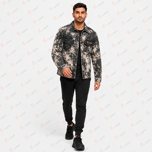 Blousons en jean oversize pour hommes – Vente en gros – Blouson en jean personnalisé délavé pour hommes – Style vintage, streetwear, décontracté, mode, vêtements de travail - Product Image 4