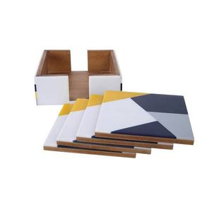 Resin Square Coasters in <b>White</b> Hot Sale Wooden Coaster Eco Friendly Engraved Wood Coaster Tea Cup Mat for Home and Office Uses - Product Image 2