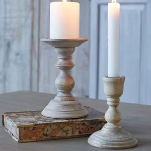 Porte-bougie en bois de manguier, support à bougie en bois - Product Image 1