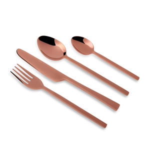 Ensemble d'ustensiles de service modernes en acier inoxydable or rose pour restaurants mariages banquets fêtes avec cuillère fourchette - Product Image 5