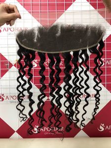 Cabello virgen brasileño sin procesar, rizos naturales de onda profunda, encaje frontal 13x4 con mechones sin enredos ni caída - Product Image 2