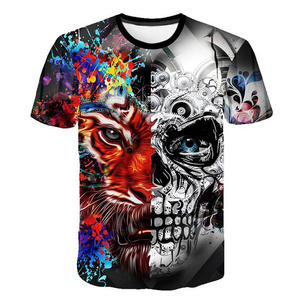 เสื้อยืดกราฟิกโพลีเอสเตอร์สำหรับผู้ชายพิมพ์ซับลิเมชันแบบเต็มปกตั้งปิดกระดุมสองแถว100% งานตามสั่ง - Product Image 1