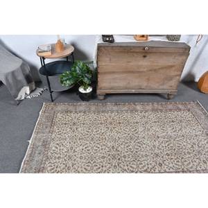 Alfombra turca hecha a mano marrón Beige tradicional 3,8X6,7 pies patrón de pasillo Rectangular para cabecera de entrada para sala de estar del hogar - Product Image 2