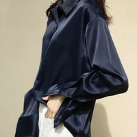 Nouveau bureau d'été décontracté col rabattu chemise conception personnalisée manches longues chemises pour femmes 100% coton chemises élégantes