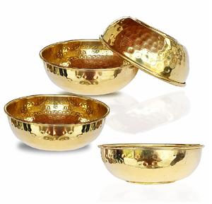 Sous-verre rond en laiton poli, style classique, écologique, design martelé, personnalisable, qualité supérieure, pour servir les fruits, compatible lave-vaisselle - Product Image 4