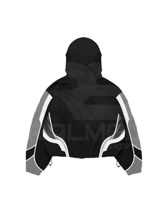 Ensemble de survêtement 2 pièces unisexe : pantalon et veste à capuche, coupe-vent de travail, imperméable, avec empiècements en PU et 100% nylon, imprimé uni - Product Image 3