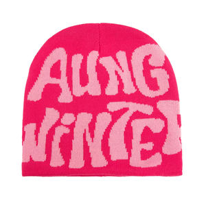 Chapeaux d'hiver chauds personnalisés Bonnets de fête décontractés Casquettes de sport Bonnets tricotés en acrylique Casquette d'hiver avec tête de mort Broderie personnalisée - Product Image 5